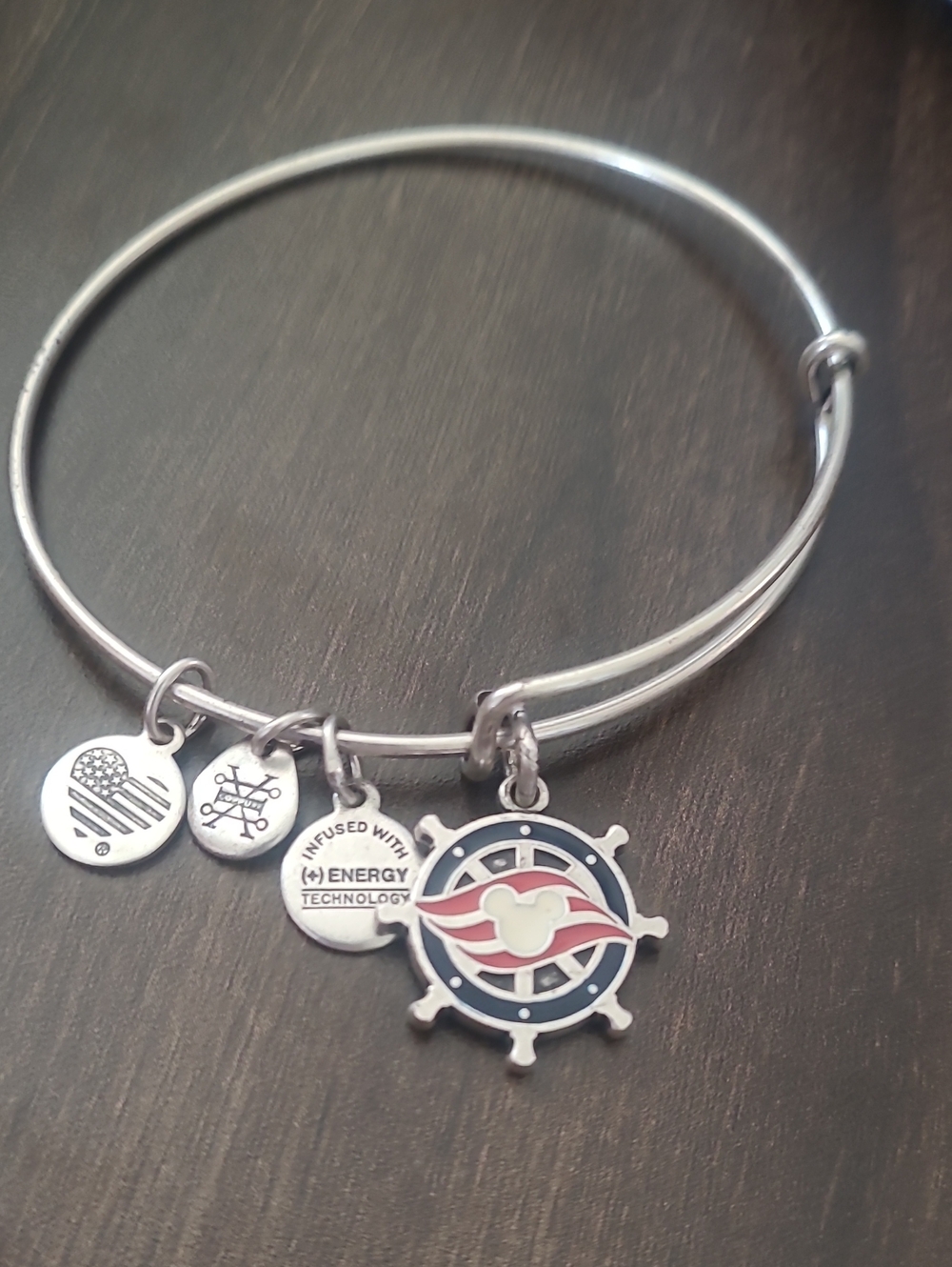 Disney Cruise Alex and Ani Silver Nautical Wheel Bracelet